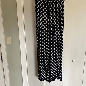 Elan Black and White Polka Dot Wide Leg Pants